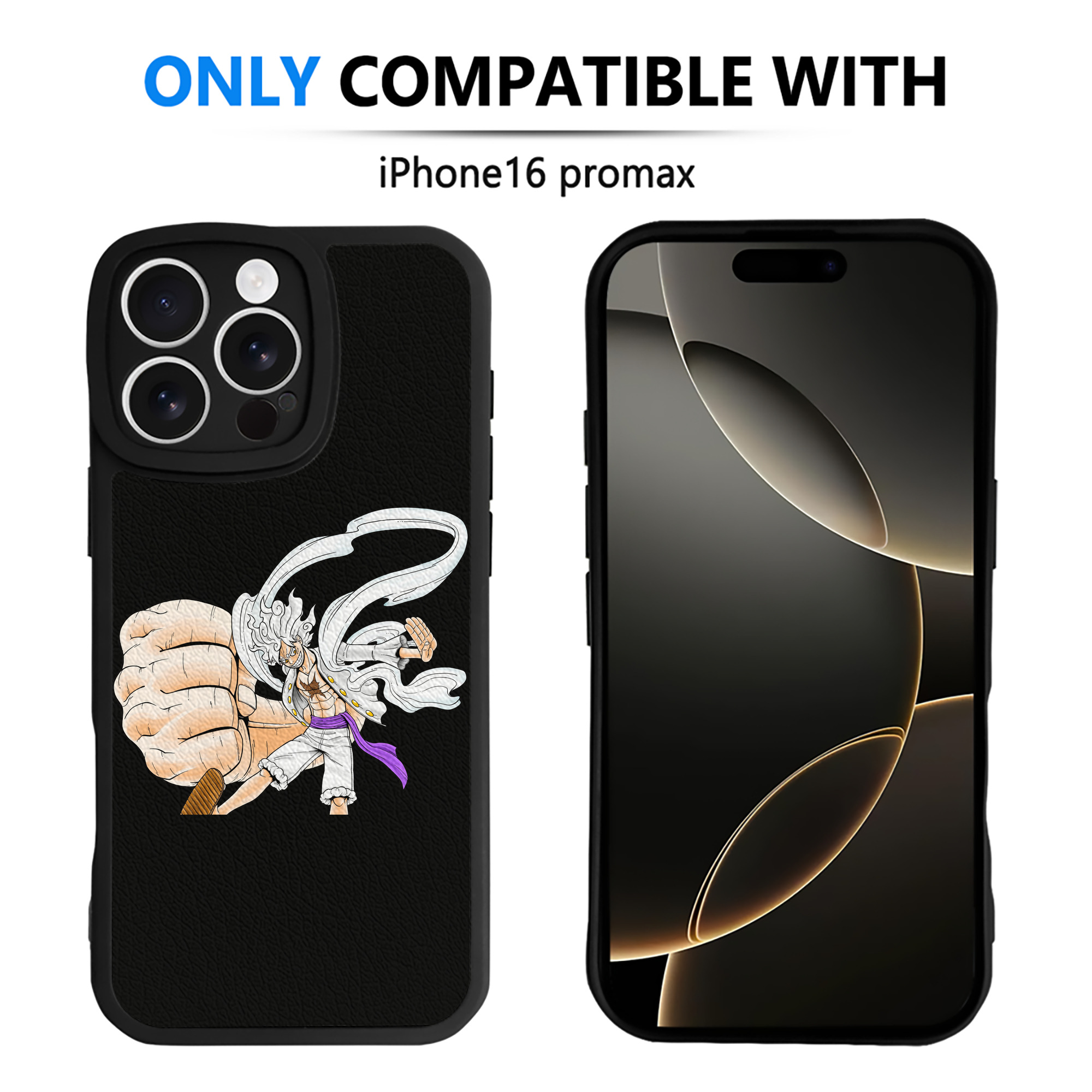（画像用） ワンピース モンキー・D・ルフィ ONE PIECE Monkey D. Luffy 【iPhone 16シリーズ対応】シリコンスマホケース（レザー調） 材質：シリコン